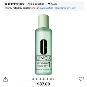 Clarifying Face Lotion 1 Liquid Exfoliator for Dry Skin